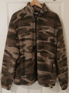 Columbia Mens Camo Zip-Up Fleece~